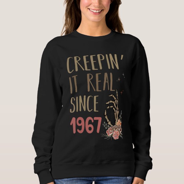 Sudadera Creepin It Real Since 1967 Spooky Halloween Retro  (Anverso)