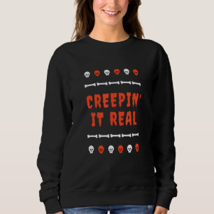 Sudadera Creepit It Real Halloween Pun Creepy Skeleton Bon