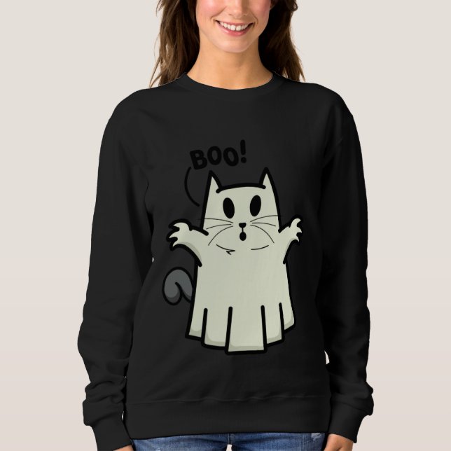 Sudadera Creepy Halloween Peeking Black Cat for Feline (Anverso)