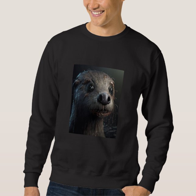 Sudadera Creepy Otter Creature Spooky Zombie Otter  2 (Anverso)
