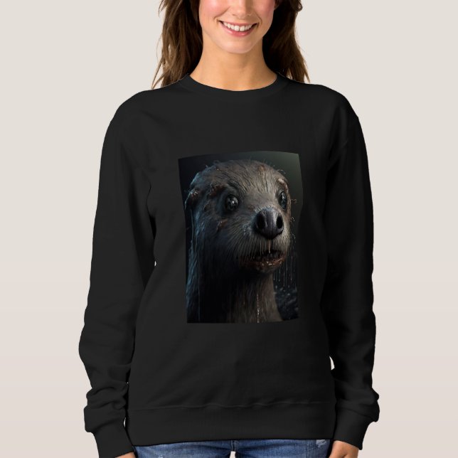 Sudadera Creepy Otter Creature Spooky Zombie Otter  2 (Anverso)