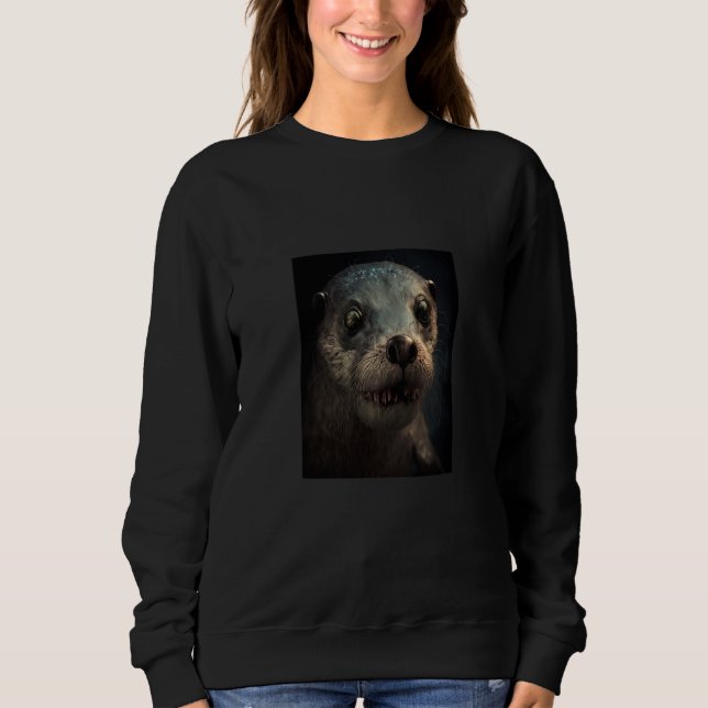 Sudadera Creepy Otter Creature Spooky Zombie Otter  3 (Anverso)