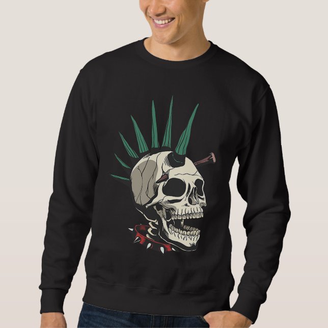 Sudadera Creepy Punk Skeleton With Stake In Skull (Anverso)