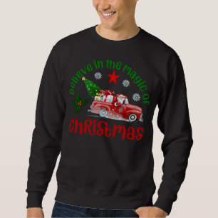 Sudadera Creer en la magia de los Navidades, Santa en rojo