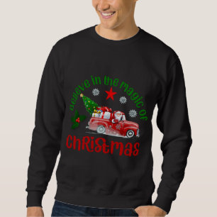 Sudadera Creer en la magia de los Navidades, Santa en rojo