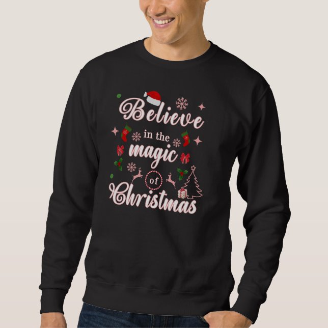 Sudadera Creer En La Magia De Los Navidades Xmas Citas Des (Anverso)