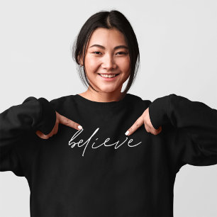 Sudadera Creer en letra manuscrita motivacional