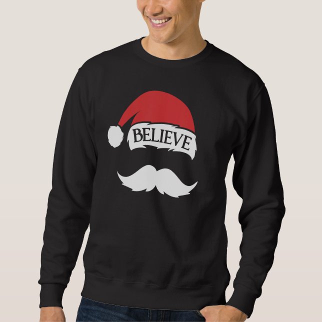 Sudadera Creer Mustache Santa Hat Cap Navidades Fu (Anverso)