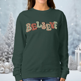 Sudadera Creer Navidades cristianas de color verde oscuro