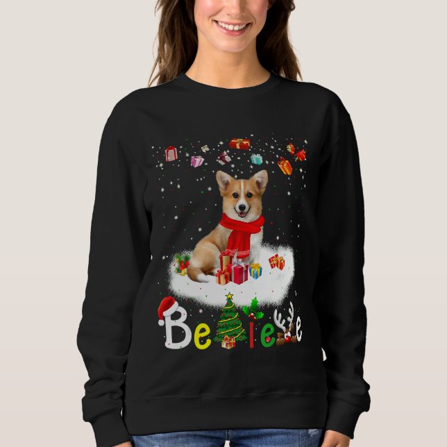 Sudadera Creer Navidades de Corgi Dog Xmas (Anverso)