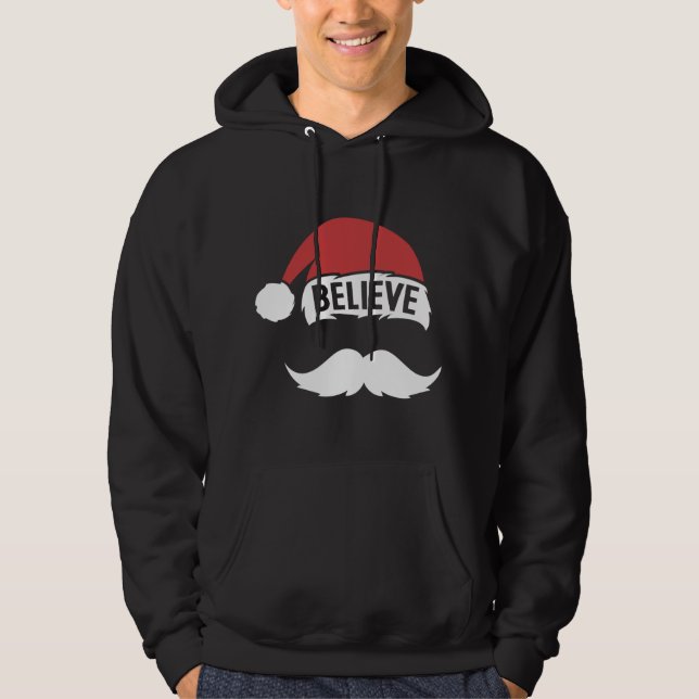 Sudadera Creer Santa Hat Cap Blanco Mustache Familia Cristo (Anverso)