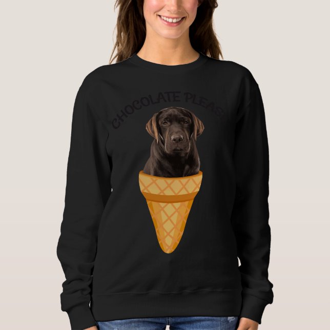 Sudadera Crema de hielo chocolate Labrador perro recuperado (Anverso)