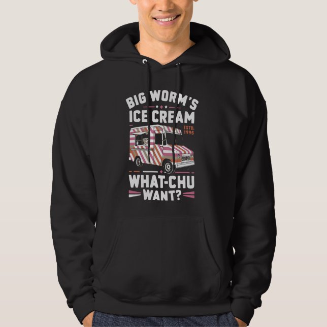 Sudadera Crema de hielo de gran gusano que quiere helado di (Anverso)