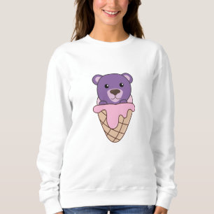 Sudadera Crema De Hielo Púrpura Púrpura Waffle Animales Dul
