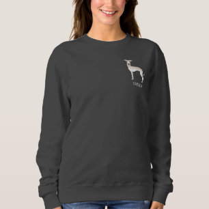 Sudadera Crema Italiana Greyhound Cute Dog Con Texto Person
