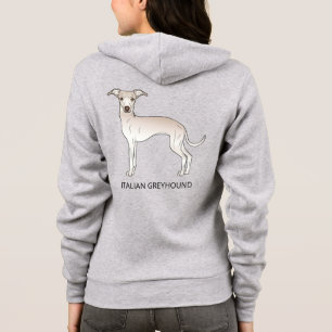 Sudadera Crema Italiana Greyhound Dog Con Texto Personaliza
