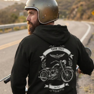 Sudadera Cremallera de motocicleta de cráneo de motorista d