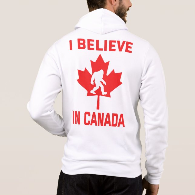 Sudadera Creo En Canadá - Gracioso Pie Grande (Reverso)