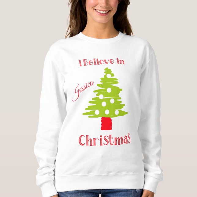 Sudadera Creo en los Navidades y en un árbol (Anverso)