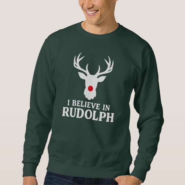Sudadera Creo en Rudolph, tema de los Navidades (Anverso)