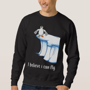 Sudadera Creo que puedo volar alas de pingüino témpano de h