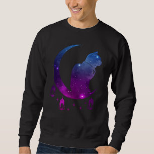 Sudadera Crescent Moon Cat Mystical Pastel Gótico Espiritu