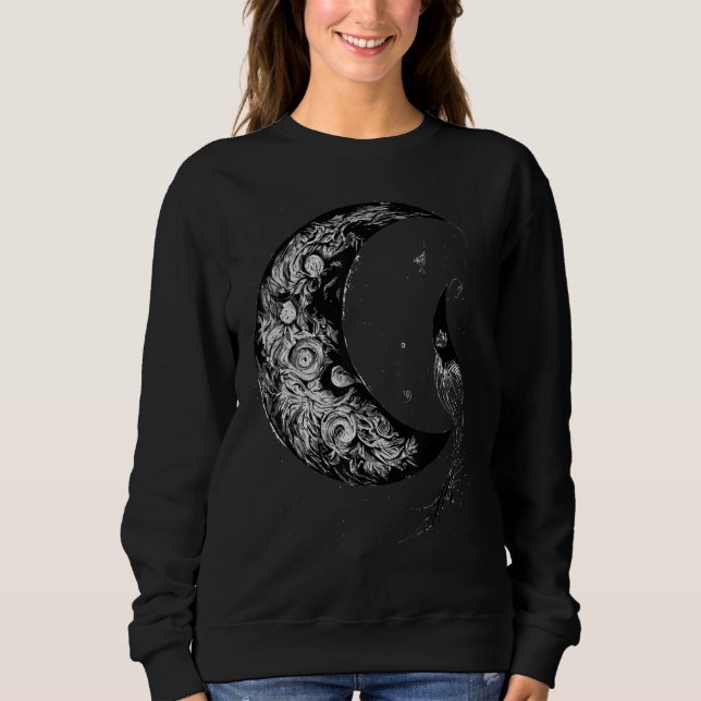 Sudadera Crescent Moon Witch Aesthetic Astrology Gothic (Anverso)