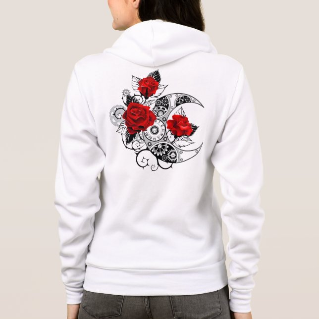 Sudadera Crescente Mecánico con Rosas Rojas (Reverso)