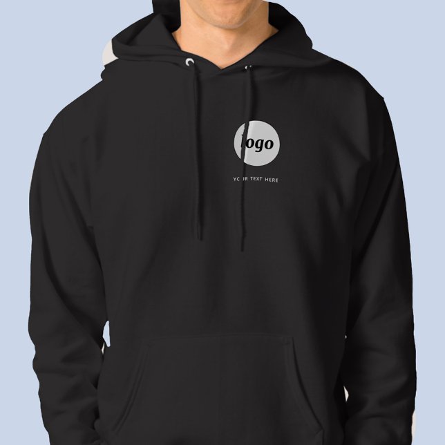 Sudadera Crest Promocional Empresarial Simple con Logo y Te (Logo and custom text crest business promotional or uniform hoodie)