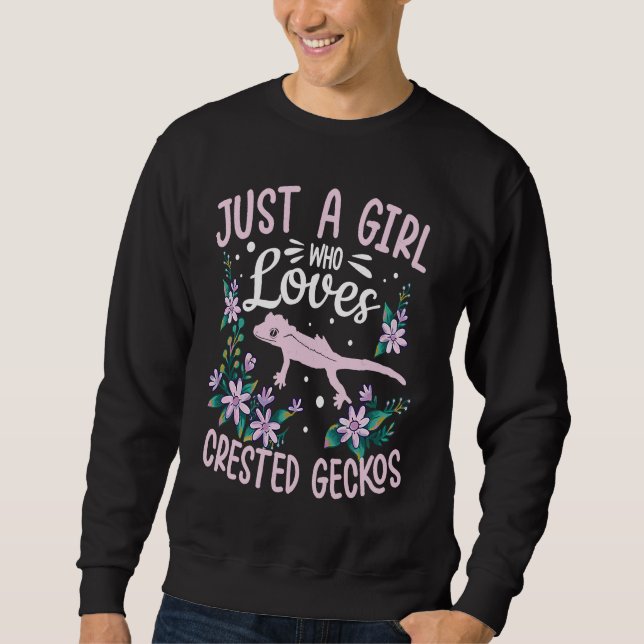 Sudadera Crested Gecko Cute Just A Girl Who Loves Eyelash L (Anverso)