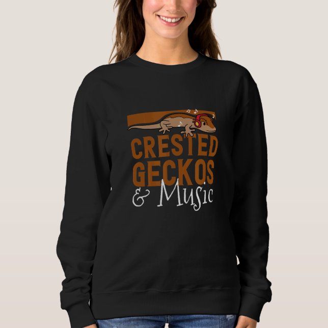 Sudadera Crested Geckos and Music Notes Musician Lizard (Anverso)