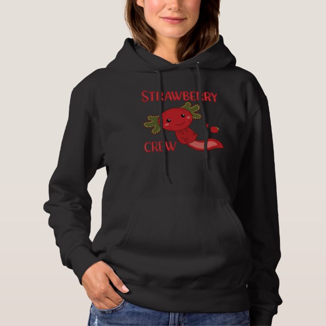 Sudadera Crew de fresa Kawaii Axolotl Berry Cute (Anverso)