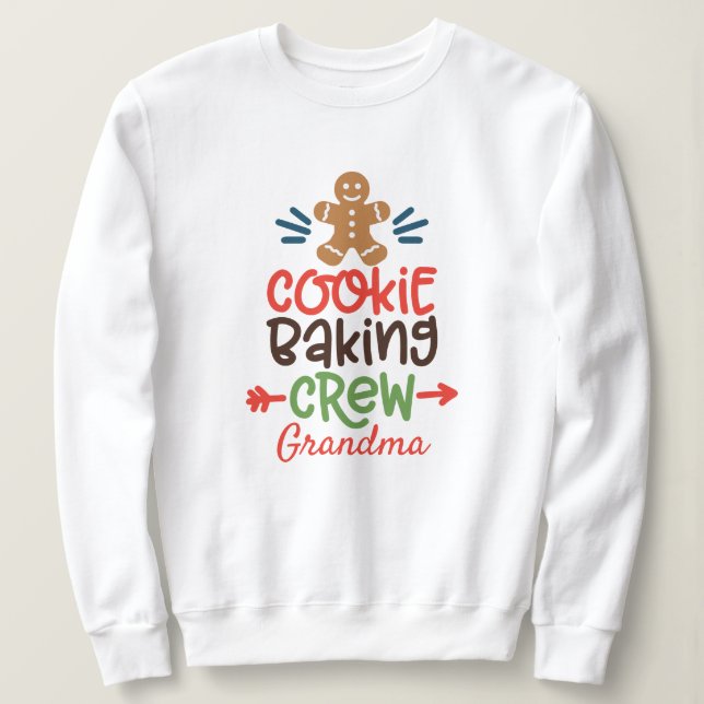Sudadera Crew-Grandma personalizada de Cookie Baking (Anverso del diseño)