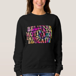 Sudadera Creyente Motivator Innovator Educator Retro Teache
