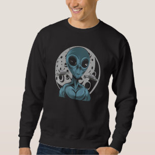 Sudadera Creyentes de vida extraterrestre Luna llena aliení