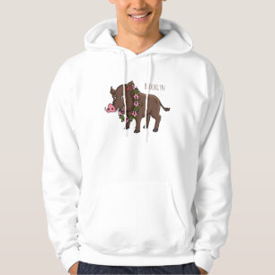 Sudadera Cría de jabalí y flores de personalizado