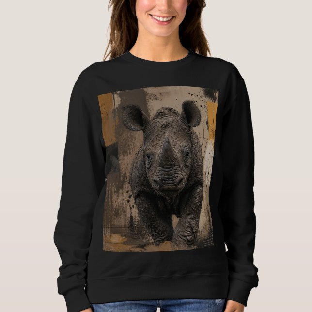 Sudadera Cría de rinoceronte negro (Anverso)