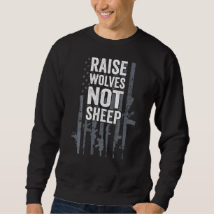 Sudadera Criar Lobos No Ovejas Derechos De Armas Usa Bander