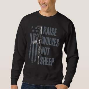Sudadera Criar Lobos No Ovejas Patriótico Americano Arma De