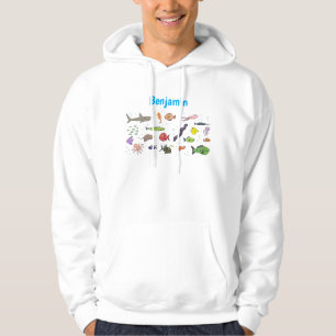 Sudadera Criaturas marinas divertidas patrón de ilustracion