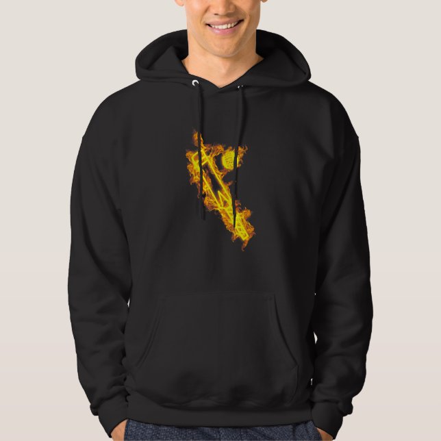 Sudadera Cricket Bat And Ball Flaming Batsman Cricket (Anverso)