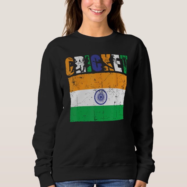 Sudadera Cricket Player Indian Flag For Youth Boys Kids (Anverso)