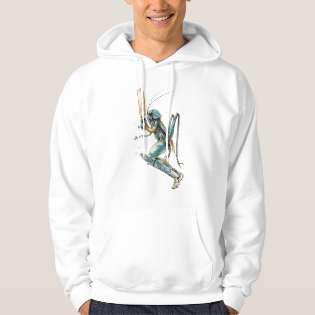 Sudadera Cricket watercolor painting insect art meets sport (Anverso)