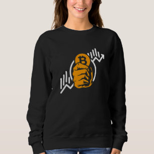 Sudadera Cripto Moneda Bitcoin Subir Símbolo Cadena de Bloq