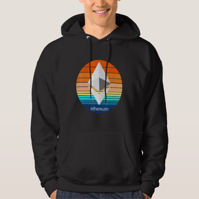 Sudadera Criptomoneda Ether Cadena de Bloques Etereum Retro (Anverso)