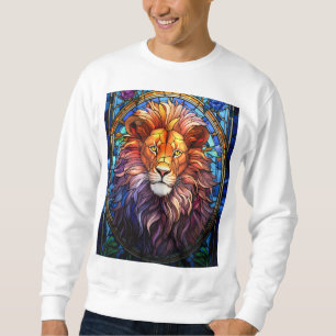 Sudadera Cristal Manchado Estilo Tiffany Majestuoso León