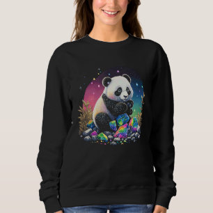 Sudadera Cristales Esotéricos de Panda Ilustración Adorable