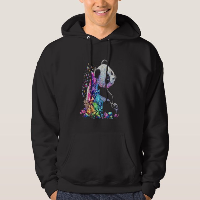 Sudadera Cristales Esotéricos de Panda Ilustración Adorable (Anverso)