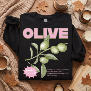 Sudadera cristiana oliva Salmo 52:8 Fe