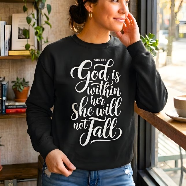 Sudadera Cristiana Salmo 46:5 Dios Está Dentro De  (Subido por el creador)